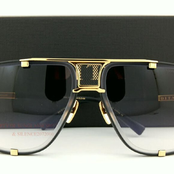 DITA Mach Five DRX 2087-A Matte Black Yellow Gold / Gray Gradient Sunglasses - Picture 3 of 8